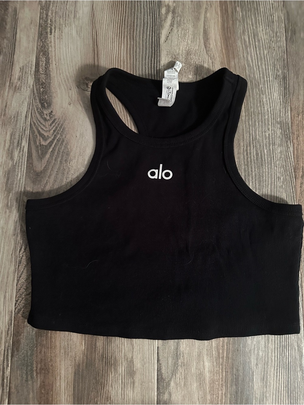 ALO Yoga Black Cropped Racerback Tank - Picture 5 of 5